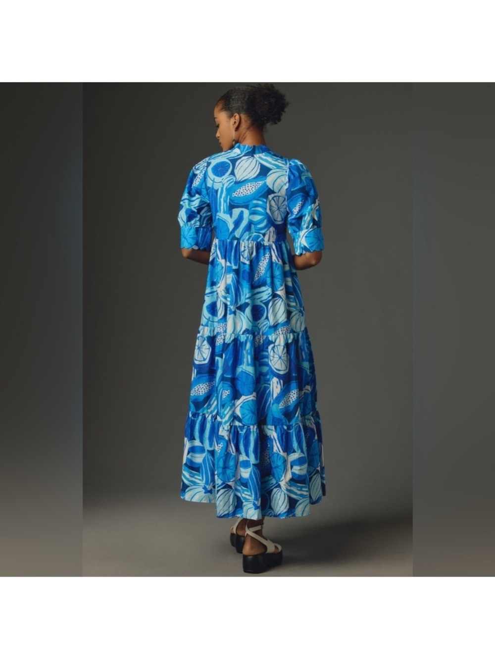 Anthropologie Farm Rio Short-Sleeve Printed Midi Shirt Dress Size Large - Picture 2 of 6